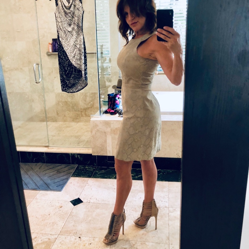 Rebecca Taylor Leather Python Embossed Dress - image 2